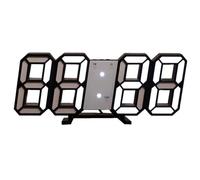 Kueohse Horloge Numérique LED 3D, Horloge Murale Lumineuse Multifonctionnelle, Prise USB, Horloge Électronique, Décoration de, Blanche, Facile à Utiliser