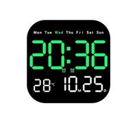 Kueohse Horloges Murales Numériques LED Horloge de Table Électronique Température Date Semaine Affichage Horloge 12/24H Mural LED Réveil Télécommande E