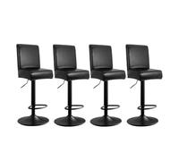 Kueohse Housses de Tabouret de Bar en Cuir PU, Extensibles et Imperméables avec Dossier, Pack de 4, Housses de Tabouret de Bar Lavables.