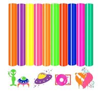 Kueohse HTV Lot de 10 feuilles de film de transfert thermique - 30 x 25 cm - Vert fluo - Bleu fluo - Pour t-shirt