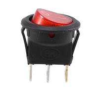 Kueohse Interrupteur à bascule bipolaire marche/arrêt rouge 3 broches 220 V