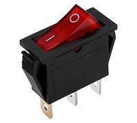 Kueohse Interrupteur à bascule ON OFF bipolaire 28 x 10 mm 250 V 15 A 3 ports Rouge