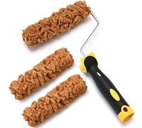 Kueohse Kit à Rouleau de Peinture Outil de Brosse à Rouleau de Motif de Texture de 6 Pouces avec Cadre à Rouleau 3 Pcs Éponge Peinture