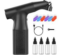 Kueohse Kit Aérographe Sans Nettoyage, Aérographe Portable Rechargeable à 3 Vitesses, pour la Peinture de Maquettes, les Tatouages et les Projets de Bricolage