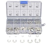 Kueohse Kit D'Assortiment de Rondelles de Clip en Acier Inoxydable 304 PièCes SéRies 304 E pour Attache D'Arbre M1.5-M10