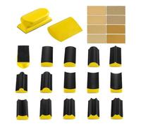 Kueohse Kit de Blocs de Ponçage à Main de 16 PCS avec 40 Sable à Crochet et Boucle pour le Travail Du Bois, L'Artisanat, le Corps Automobile