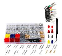 Kueohse Kit de Broches de Connecteurs Électriques Automobiles - 1379 Pièces Comprend 28 Types de Connecteurs Mâles/Femelles à Sertir de 1 à 3,5 Mm.