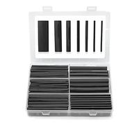 Kueohse Kit de Gaines Thermorétractables 180 PCS Rapport 3:1 Adhésif Doublé Qualité Marine Film Rétractable Gaine Thermorétractable Industrielle Noir