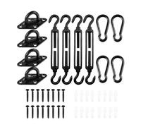 Kueohse Kit de Matériel pour Voile D'Ombrage 44 Pièces pour Installation de Voile D'Ombrage Triangulaire ou Rectangulaire, pour Terrasse, Jardin et Extérieur.