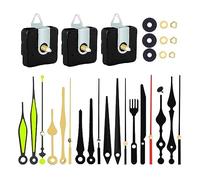 Kueohse Kit de mouvement 3 pièces avec 6 aiguilles différentes pour horloge murale, pièces de moteur, horloge silencieuse, installation facile, utilisation facile, remplacement facile