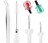 Kueohse Kit de Nettoyage de Machine à Coudre 6 PièCes Comprenant Une Pince à éPiler, Un Tournevis à Brosse à Peluches à Double TêTe, pour Outils de Couture