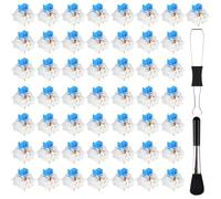 Kueohse Kit de Remplacement DIY - Bleu 50 Pièces Interrupteurs de Clavier Mécanique, Type Tactile Cliquetant à 3 Broches