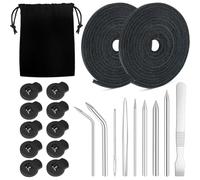 Kueohse Kit de Réparation de de Baseball Comprend 2 Lacets en Cuir, 10 Verrous de Lacet, 9 Lacets de avec Sac de Remplacement.