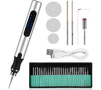 Kueohse Kit de Stylo de Gravure éLectrique, Stylo de Meulage Rechargeable Sans avec 35 Bits, pour Sculpter des en Verre, Manucure en Pierre de Bois