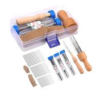 Kueohse Kit d'outils de feutrage de laine avec aiguilles à feutrer en 3 tailles et manche en bois 1/8 pour l'aiguille