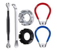 Kueohse Kit D'Outils de Réparation de Jantes de Vélo - de 6 Clés à Rayons et Démonte-Pneu pour Les Passionnés de Cyclisme
