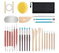 Kueohse Kit D'Outils en Argile, 28 Outils de Poterie, Outils en Argile Polymère, Ensemble D'Outils en Argile Séchée à L'Air Libre pour Enfants, Adultes, Artisanat de Poterie, Dessin