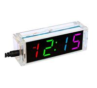 Kueohse Kit Électronique D'Horloge Numérique Colorée, Ensemble de Composants de Pièces de Bricolage, Kit D'Expérimentation de Fabrication de Soudage D'Horloge Électronique et Facile à Installe