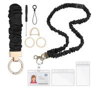 Kueohse Lanière de Porte-Clés Rétractable avec Scrunchies pour Enseignants, avec Boucle de Sécurité à Déconnexion, Bracelet, Cadeau de Bureau pour Femmes.