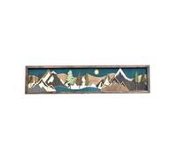 Kueohse l'art Mural de Montagne en Bois Apportera Une Décoration Artistique de Pignon, Décoration de Scène de Lune et de Coucher de Soleil A