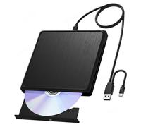 Kueohse Lecteur Optique Externe USB 3.0 CD/DVD-RW avec Câble de Données Long pour Ordinateur Portable et de Bureau (PC 11/10).