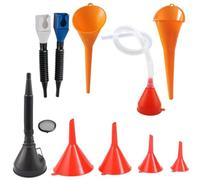 Kueohse Lot de 10 entonnoirs pour voiture - Entonnoir à en plastique à col long - Entonnoir à angle droit - Entonnoir de carburant à large ouverture