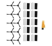 Kueohse Lot de 10 filtres et 10 brosses latérales pour aspirateur robot M201 T700 M520 M571 M501B M301