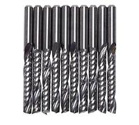 Kueohse Lot de 10 fraises Cnc - 3,175 x 22 mm - Flûte en spirale - En carbure de tungstène