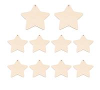 Kueohse Lot de 10 pendentifs simples en forme d'étoile avec trou (10 cm)