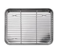 Kueohse Lot de 10 plaques et racks pour grille-pain, petit moule en acier inoxydable avec étagère de refroidissement, plaque arrière lavable au lave-vaisselle