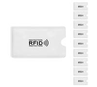 Kueohse Lot de 10 pochettes anti-démagnétisation en aluminium - Protection RFID - Pour cartes de crédit NFC - Anti-vol - Pour carte d'identité, gris argenté