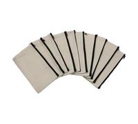 Kueohse Lot de 10 trousses de maquillage en toile avec fermeture éclair - Vides - Pour le bricolage, les voyages, le bricolage, l'école, blanc crème