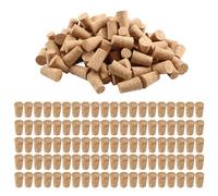 Kueohse Lot de 100 bouchons de vin coniques réutilisables en bois - Scellage créatif et portable - Bouchon de bouteille de vin pour bouteilles de vin