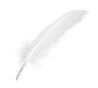 Kueohse Lot de 100 plumes blanches d'oie pour chapeau de fête 15-22 cm