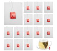 Kueohse Lot de 100 sachets de thé avec cordon de guérison 7 x 6 cm Filtre Papier Nylon Thé Sachet vide