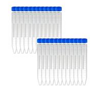 Kueohse Lot de 100 tubes de centrifugeuse coniques en plastique de 15 ml - Tubes à essai stériles en plastique avec bouchon à vis - Récipient en polypropylène