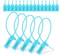 Kueohse Lot de 1000 sceaux de manipulation en plastique pour extincteur - Étiquettes de sécurité - Colliers de serrage numérotés de sécurité - Bleu clair - Installation facile