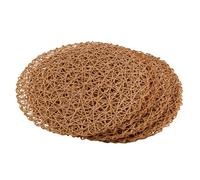 Kueohse Lot de 12 sets de table ronds en papier tressé, antidérapants, isolants thermiques, pour l'intérieur et l'extérieur, marron clair