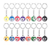 Kueohse Lot de 16 pendentifs colorés pour clés de billard, boules, boules de 8 boules