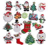 Kueohse Lot de 18 patchs de Noël brodés - Motif Père Noël - Applications mignonnes pour vêtements DIY