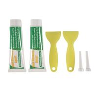 Kueohse Lot de 2 paquets de réparation murale pour cloisons sèches - Avec grattoir et pointes - Mastic de réparation autocollant pour cloisons sèches