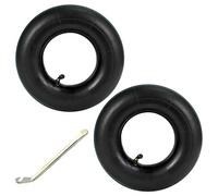 Kueohse Lot de 2 pneus de rechange 4.10/3.50-4 pour diable, tondeuse à gazon, avec tige de biche