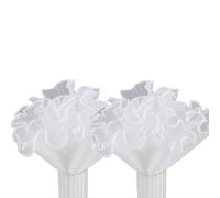 Kueohse Lot de 2 rouleaux de papier cadeau de fleurs blanches avec bordure perlée, papier cadeau en , de ondulée plissée