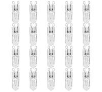 Kueohse Lot de 20 ampoules halogènes G9 transparentes 25 W à intensité variable et chaude 2800 K pour lustres, pendentifs, éclairage de paysage