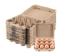 Kueohse Lot de 20 boîtes à œufs carrées en papier porridge - Porte-œufs vide