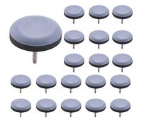 Kueohse Lot de 20 patins de chaise de 25 mm - En PTFE - Coussin rond mobile - Avec clou - Protection pour sol en bois dur