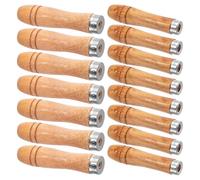 Kueohse Lot de 20 poignées de lime en bois avec manchettes métalliques solides, 10 pièces pour limes 6 à 8 + 10 pièces pour limes 10 à 12 (2 tailles)