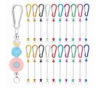 Kueohse Lot de 20 porte-clés avec perles, porte-clés avec perles nues, porte-clés en métal avec perles pour bricoler des pendentifs et des bijoux B