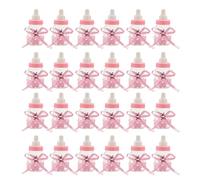 Kueohse Lot de 24 mini biberons, 4 x 9 cm, avec strass, rose, cadeau pour , fille, baptême