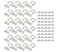 Kueohse Lot de 25 crochets de suspension pour cadre photo avec anneaux en D à double trou avec vis argentées